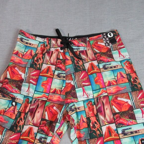69 Slam Board Shorts Mens Size 34 Graphic Ladies Bikinis Swim Surf Ocean Beach - Picture 3 of 15